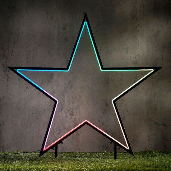 Luca Lighting Tuinsteker Neon Star 73cm 160 LED RGB - Zwart