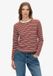 Superdry Essential Logo Stripe Longsleeve Top Dames Bordeaux Rode Streep