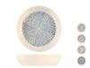 H&H Atlas bord van stoneware, verschillende decoraties, blauw en wit, 20 cm
