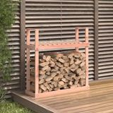 vidaXL Porte-bûches 110x35x108,5 cm pin massif noir