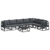 vidaXL Tuinbank - Hoek loungeset - Zwart - Aluminium