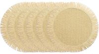 Merkloos Ronde Placemat - 6 Stuks - 38 cm - Papier - Khaki