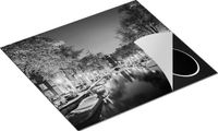 Chefcare Inductie Beschermer Amsterdamse Gracht in de Nacht - Zwart Wit - 57,6x51,6 cm