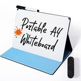 Whiteboard Klein A4 geen magneet, 31 x 24 cm mini draagbaar memobord dubbelzijdig whiteboard afwasbaar harde schaal voor kantoor, school, thuis - incl. 1 marker met gum