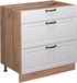 Vicco Fame-Line Keukenonderkast – 80 cm met 3 laden, WB Eik Wit Landhuis
