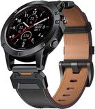 Strap-it Genuine leren bandje Quickfit 22mm - Zwart