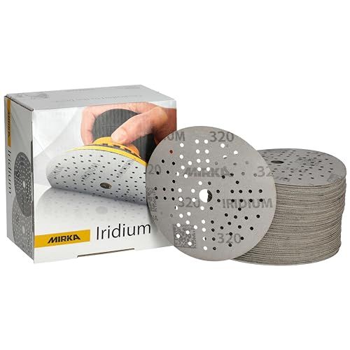 Mirka Iridium Premium schuurpapier Ø 125mm Klittenband 89-gaats, korrel 320, 100 stuks
