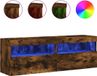 vidaXL Tv-wandmeubels met LED 2 st 60x30x40 cm gerookt eikenkleurig