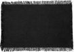 Secret de Gourmet placemats Kenya - 1x - zwart - 45 x 30 cm - katoen - met franjes
