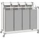 Panier à linge 160 L avec roulettes, sacs amovibles en tissu Oxford gris, 97 x 38 x 81 cm