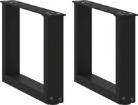 Pieds de table basse 2 pièces en forme de U 30x(30-31) cm acier noir
