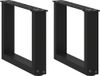 Pieds de table basse 2 pièces en forme de U 30x(30-31) cm acier noir