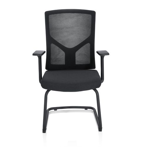 HJH OFFICE BRETON V B - Vergaderstoel / bezoekerstoel Zwart - Zwart - Stof