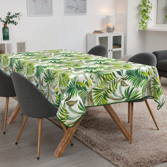ANRO Tafelkleed Palmen Groen 140x120cm