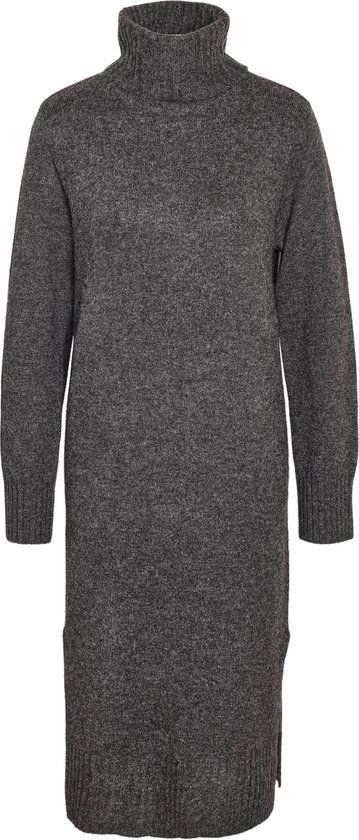 Noisy May Viola Longsleeve Rollneck Knit Jurk Dames Grijs S