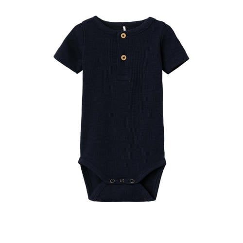 NAME IT BABY romper NBMKAB - donkerblauw - biologisch katoen