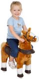 AIYAPLAY Kinderschommelpaard - 70x28x70cm - Polyester - Bruin