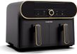 Klarstein AuraAir Color Touch Dual Airfryer - 11L - 1700W - Noir/Or Antique Métallique