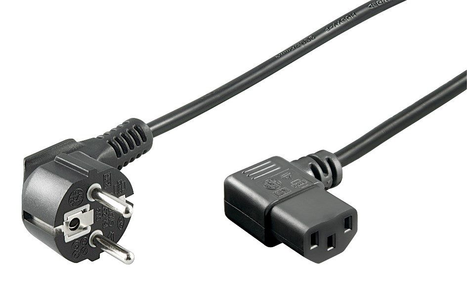 Inline Stroomkabel met C13 plug - zwart - 1 meter