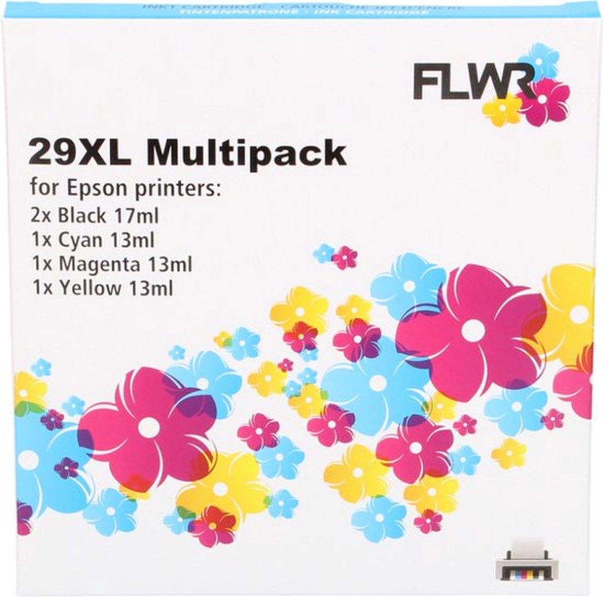 FLWR - Inktcartridges 29XL Zwart & Kleur - Geschikt voor Epson
