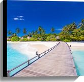 Merkloos / Sans marque Take your time Canvas - Vlonder over het Strand van de Maledieven - 40x40 cm