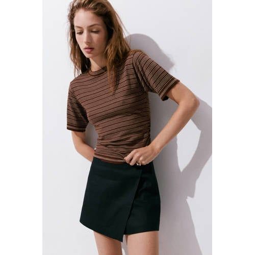 Mango Gestreepte top - bruin