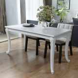 Maison Exclusive Table à manger 116 x 66 x 76 cm blanc brillant
