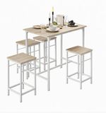 Table de salle à manger style bistrot et set de 4 chaises en MDF et métal