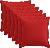 vidaXL - Taie d'oreiller - 6 pièces - BOIS - Rouge - 50 x 50 cm - Coton satiné