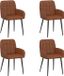 vidaXL - Eetstoelen - 4 stuks - Kunstleer - Bruin