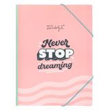 Mr. Wonderful Folder met transparante vellen – nooit stoppen met dromen