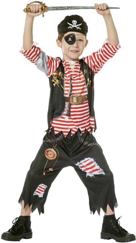 Feestbeest.nl Piraat & Viking Kostuum Piraat One Eye Jongen Maat 104 Carnaval kostuum Verkleedkleding