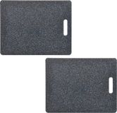 Zeller Keuken voedsel snijplank - 2x - antraciet - kunststof - 36 x 27 cm