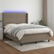 Maison Exclusive - Lit boxspring avec matelas et éclairage LED, couleur taupe, 140x190 cm, textile