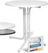 Beautissu Bistroni Bistrotafel table d'extérieur Ø 80 cm - Table de jardin ronde imperméable et pliable pour balcon - Table de camping haute - Hauteur 70 cm - Blanc