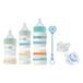 Chicco Babyflessen en fopspeen, voordeelpak, set met 3 anti-koliek flessen, 1 siliconen fopspeen en 1 fopspeenclip, alles voor baby's, pasgeborenen, blauw