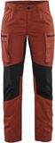 Blåkläder Dames Service werkbroek Stretch 7159-1845 - Gebrand rood/Zwart - Maat 30