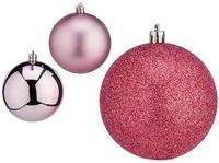 Krist+ Set kerstballen Roze Plastic Ø 8 cm (24 Stuks)