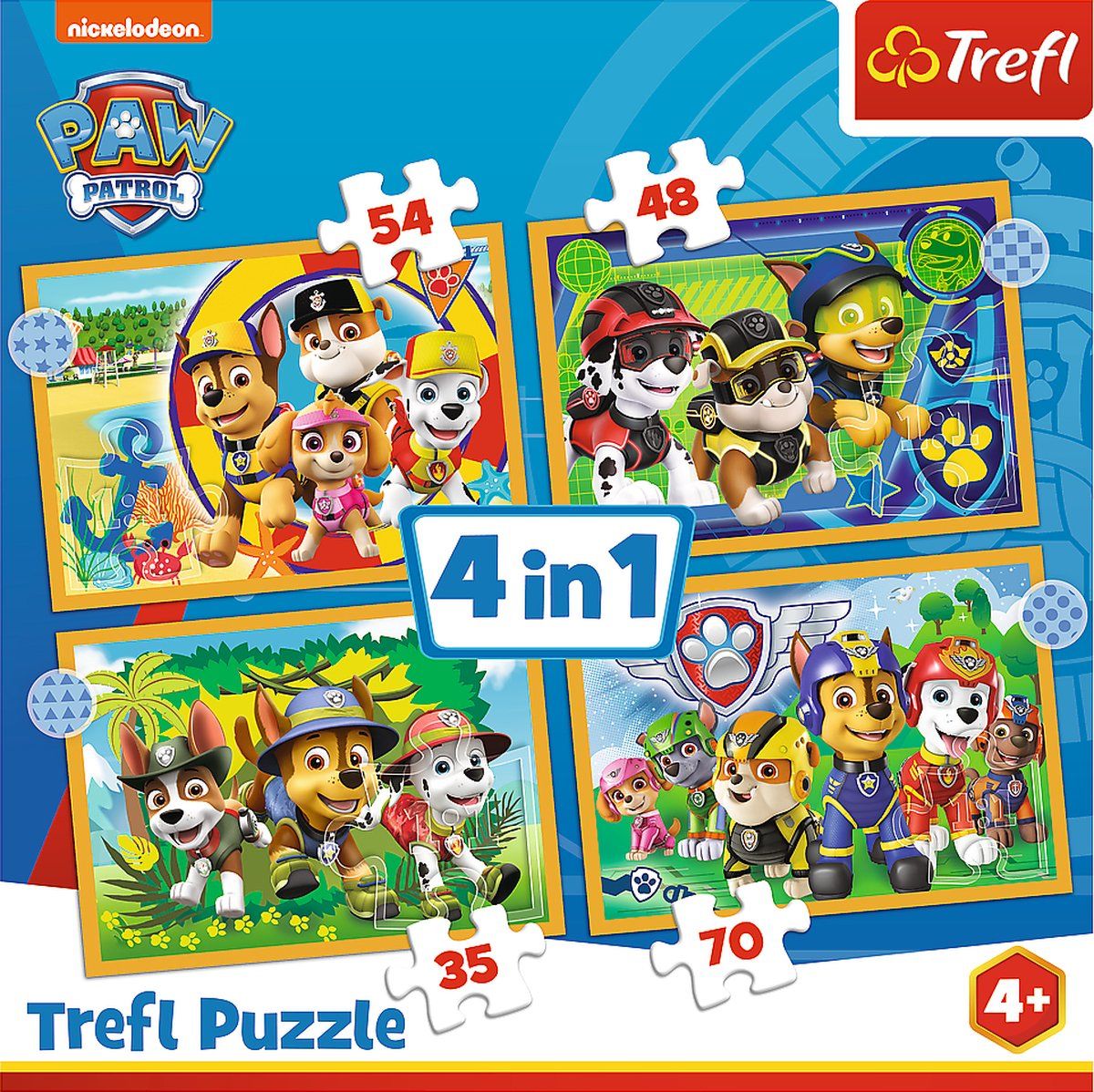 Trefl Paw Patrol 4-in-1 Puzzel - Multi Colour - 2022
