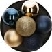 Atmosphera Kerstballen - 8x st - kunststof - blauw-champagne - 7 cm