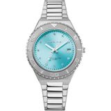 Bering 18936-707 Polshorloge Dames Kwarts Arctic Sailing Groene Wijzerplaat Staal Zilverkleurig 36mm