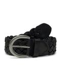 Tom Tailor - TTLISA gevlochten leren riem - Maat 75 - black uni