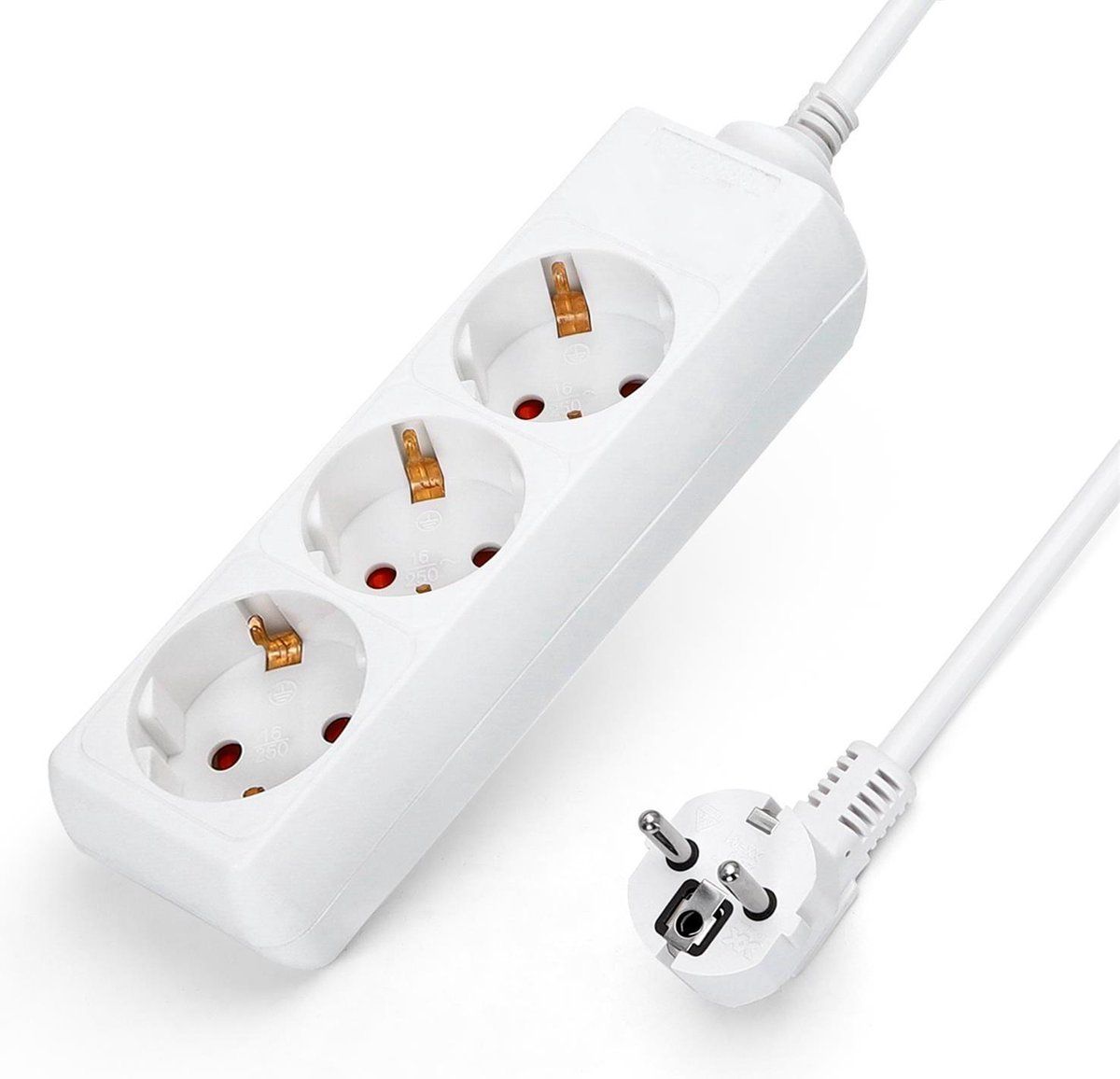 Aigostar 20HJE Stekkerdoos - 3-voudig - 3 meter - Wit