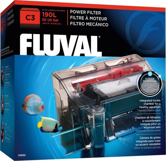 Fluval C3 Clip-On 5-traps aquariumfilter, buitenfilter, 75-190l