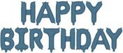 Partydeco Sp. Z O. O. Folieballonset "HAPPY BIRTHDAY" navy blauw