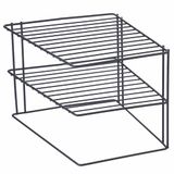 Hoekplank voor badkamer, 2 niveaus, staal, zwart