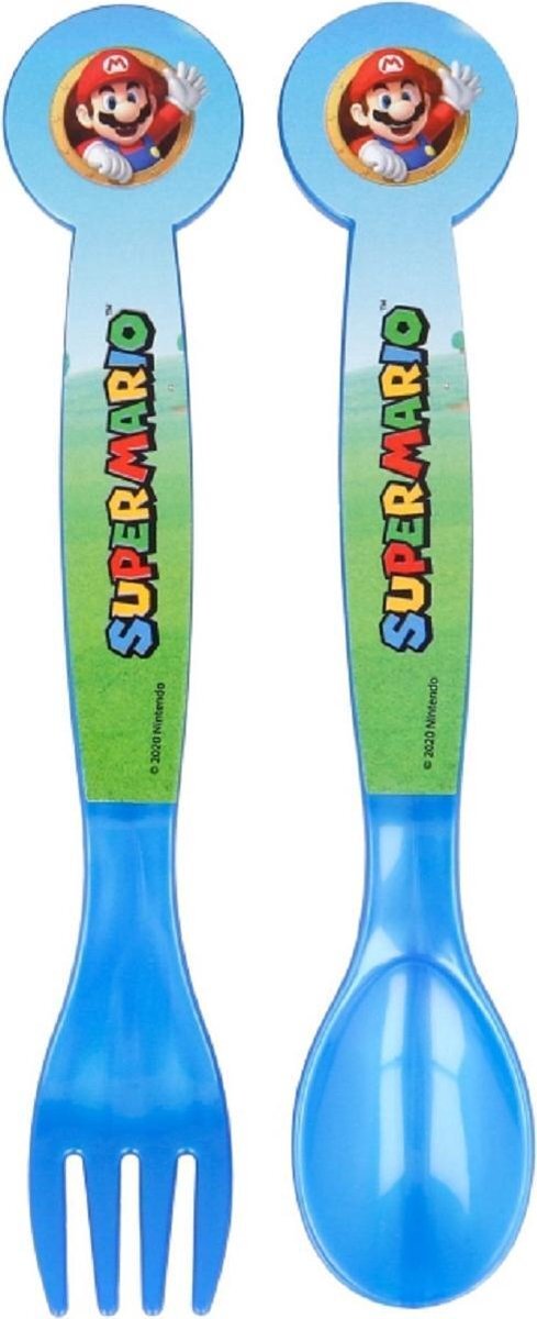 stor Bestekset Super Mario Jongens 22 Cm Blauw 2-delig blauw, groen