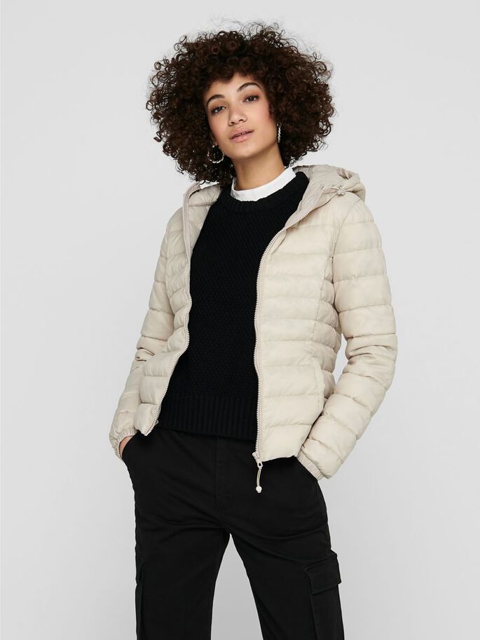 ONLY ONLTAHOE HOOD JACKET OTW NOOS Women's Jacket - Pumice Stone - XL - Outdoor - Polyester