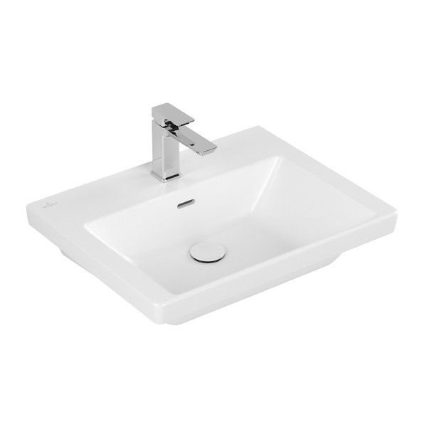 Villeroy & Boch Subway 3.0 meubelwastafel 60cm 1 krgt met overloop - stone white
