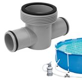 T-stuk tuyau de piscine connecteur 1,5" - 1,25" - 3 têtes - joints toriques - plastique - circulation d'eau optimale
